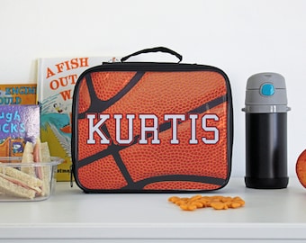Basketball Personalized Kid's Lunch Box, Lunch box with Kid's Name, Custom Lunch box for kids, Back to school gifts, School Gifts --LB-W-100