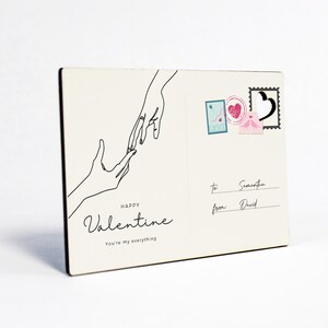 Hölzerne Liebespostkarte zum Valentinstag, Romantisches Geschenk für Frauen, Freundin Geschenke, Valentinstag Postkarte, Holz Postkarte --LPCV-Sub-7