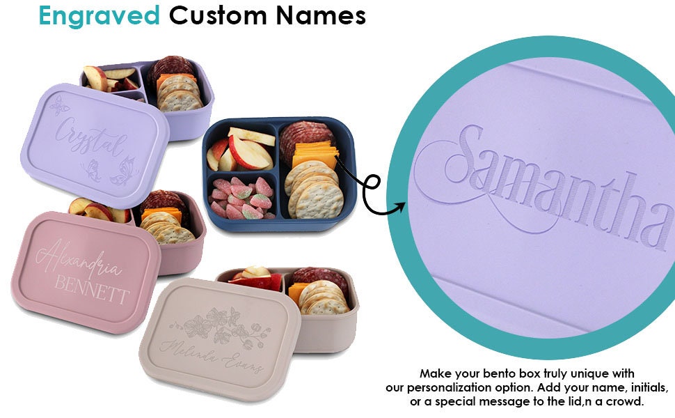 Personalized Silicone Bento Box Lunch Container for Kids Bento Box