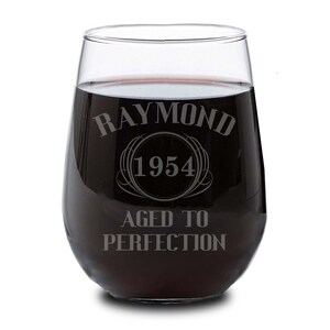 Birthday Wine Glass, Aged To Perfection Wine Glass, Engraved Wine Glass, Valentine's Day, Etched Wine Glass, Bachelorette Wine Glass