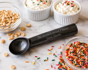 Personalized Laser Engraved Ice Cream Scoop, Custom Aluminum Dessert Tool