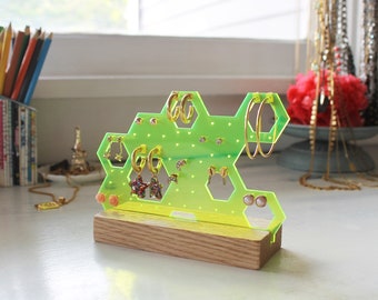 Miniaturowy spersonalizowany stojak na biżuterię, stojak na kolczyki, organizer na biżuterię, akrylowy stojak na biżuterię, drewniany stojak na biżuterię, drzewo biżuterii, ekspozytor na kolczyki