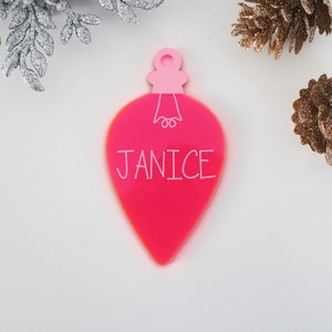 Familiennamen Acryl-Ornamente für Kinder Ornamente für Kinder individuell graviert Ornamente Für Weihnachten personalisierte Schneeflocke Ornament
