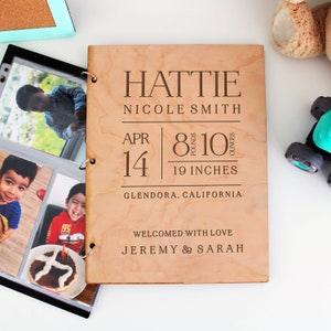Baby Wood Photo Album with Photo Pages, Baby Photo Album, Kid&#39;s Photo Album with Sleeves, The Story of You, Baby Photo Album, My First Years