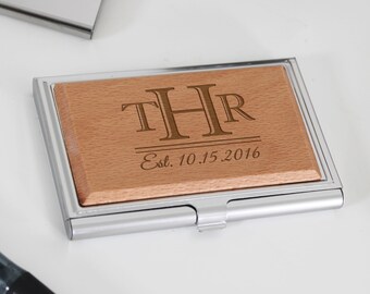 Personalisierter Visitenkartenhalter aus Holz, Visitenkartenhalter, Visitenkartenhüllen, Bürogeschenke, Geschäftsinhaber, Makler, Verkäufer---BCH-WS-3