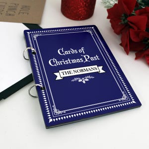 Porta biglietti di Natale, biglietti del Natale passato, porta biglietti di Natale personalizzati, contenitore per esposizione biglietti, album biglietti --CRDB-SUB-VINTAGEB
