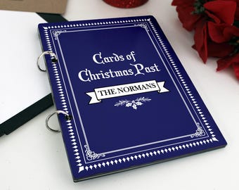 Christmas Card Keeper, Cards of Christmas Past, Personalized Christmas Card Holder, Card Display Storage, Card Album --CRDB-SUB-VINTAGEB