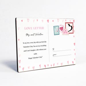 Hölzerne Liebespostkarte zum Valentinstag, Romantisches Geschenk für Frauen, Geschenke für die Freundin, Valentinstag Postkarte, Holzpostkarte --LPCV-Sub-10