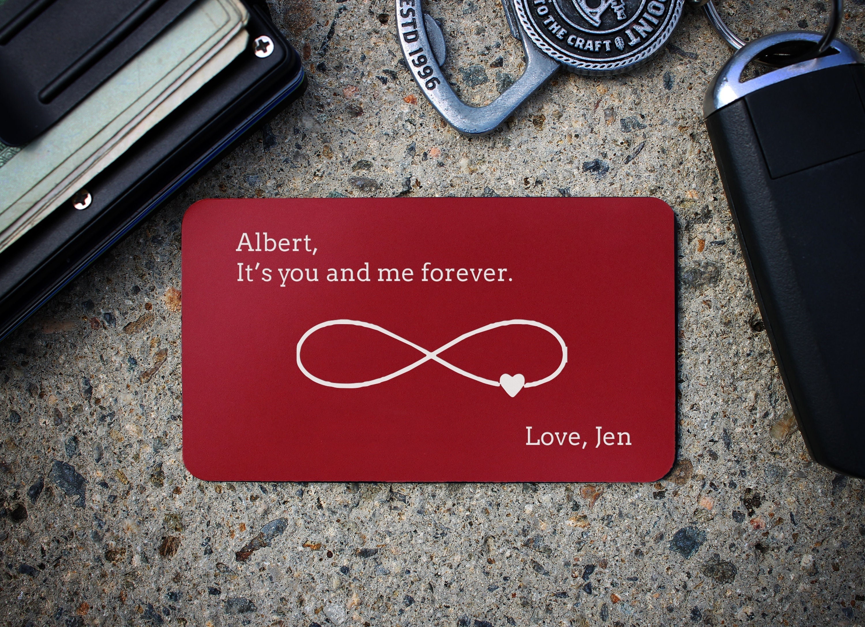 SUPERDANT Geldbörsen Einsteckkarte 'You're Special To Me' - Graviert Aus Metall, 8,5x5,5 Cm, Für Jahrestag & Valentinstag