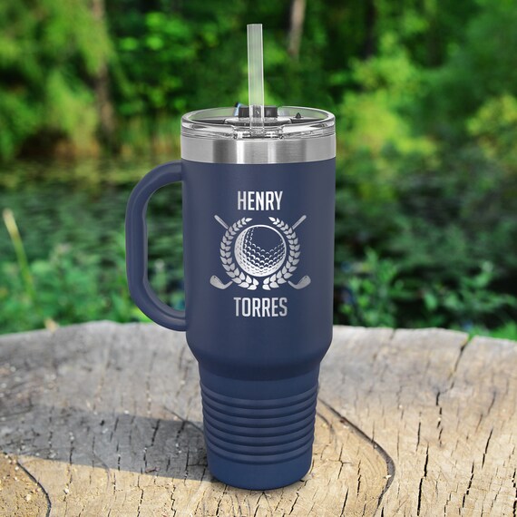 Gobelet de 40 oz avec poignée et paille, tasse isotherme