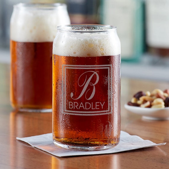 Personalisiertes Bierdosenglas, graviertes Bierglas, 473 ml, Geschenk für Trauzeugen