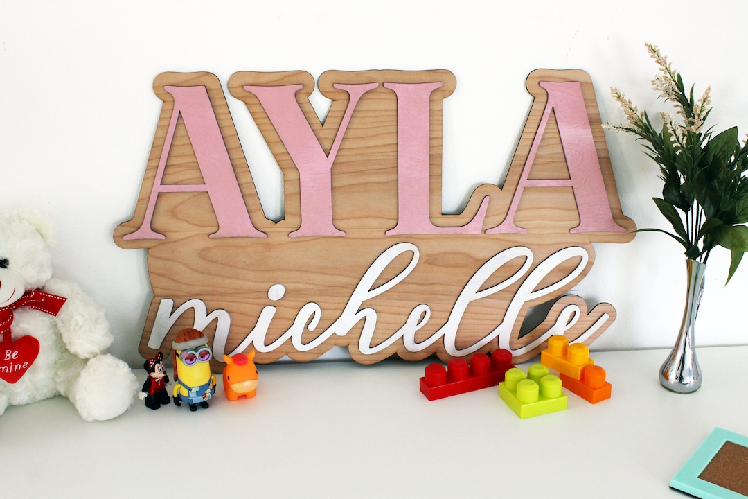 Large Wood Nursery Sign | Nursery Name Sign for Kids | Custom Wood Name ...