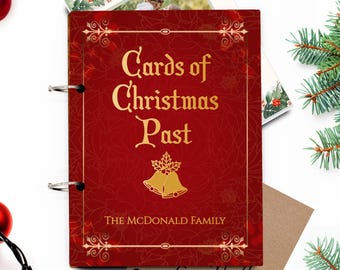 Christmas Card Keeper, Cards of Christmas Past, Personalized Christmas Card Holder, Card Display Storage, Card Album --CRDB-SUB-VINTAGER