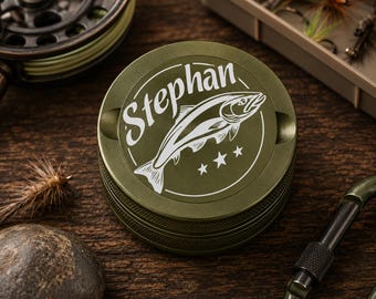 Personalized Aluminum Nicotine Pouch Container, Custom Engraved Snus Tin Holder, Fishing Gift
