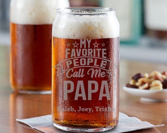 Personalized Beer Can Glass, Beer Glass, Birthday Gifts for Men, Beer Glasses, Beer, Father's Day Gifts Dad Gifts --GLS-BCG-FAVORITEPAPA