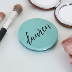 Personalisierter Taschenspiegel klein Handspiegel Kosmetikspiegel Kompaktspiegel niedlich Kompaktspiegel Brautjungfer Geschenke Ehrfrau --PMR-G-11