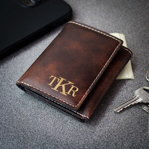 Monedero Personalizado, Portafolio De Cuero Personalizado, Portafolio De Hombre, Regalos De San Valentín, Regalos Del Día Del Padre, Regalos Para Papá, Monedero Inicial Monogram