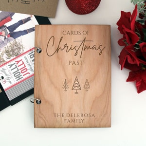 Christmas Card Keeper, Cards of Christmas Past, Personalized Christmas Card Holder, Card Display Storage, Card Album CRDB-B-DELEROSA