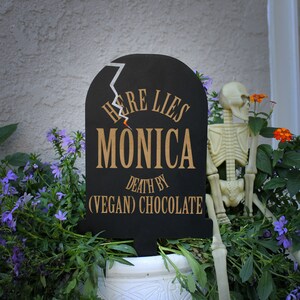 Personalized Halloween Tombstone Sign, Custom Halloween Tombstone Yard Sign, Tombstone Halloween Sign, Funny Halloween Tombstone Sign