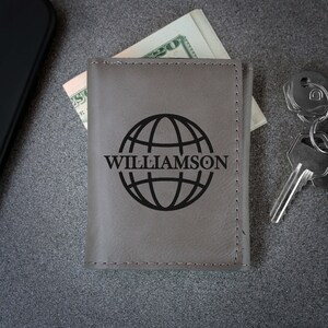 Cartera Personalizada, Cartera De Cuero Personalizada, Cartera De Hombre, Regalos De San Valentín, Regalos Del Día Del Padre, Regalos Para Papá, Globo Terráqueo
