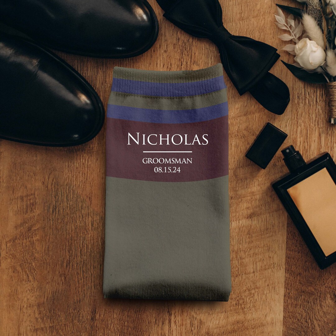 Personalized Wedding Dress Socks, Groomsmen Gifts, Bridal Party Gifts ...