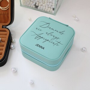 Mini estuche de viaje de joyería, organizador de joyas de viaje pequeño, caja de joyas portátil Mini organizador de almacenamiento de viaje Caja de almacenamiento de pantalla portátil
