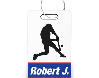 Etichetta personalizzata con nome da baseball, etichetta per borsa da baseball e portachiavi, bomboniere per feste di baseball, regali di fine stagione --BTAGR-SUB-ROBERT