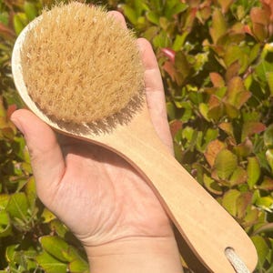 Dry Body Brush for Cellulite, Lymphatic Drainage & Exfoliation – Natural Bristle Wooden Brush for Smooth Skin, Detox, Circulation, Glowing