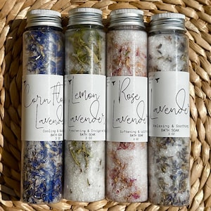 Sal de Epsom com óleo de lavanda | Presente relaxante para spa | Presente de autocuidado e aniversário | Presente para madrinha, chá de panela, melhoras, presente para nova mamãe | Magnésio