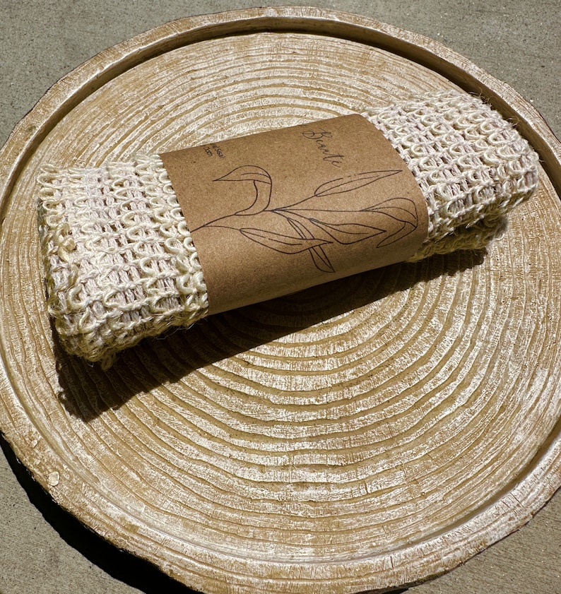 Sisal Wash Cloth, Natural Bath Cloth, Eco-Friendly Body Scrubber, Compostable Wash Cloth, Self-Care Spa Gift, Face and Body Exfoliating Cloth, Moisturizing Soap Companion, Bar Soap Washcloth