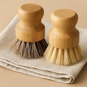 Bamboo Dish Brush | Natural Kitchen Scrub Brush for Pots, Pans & Vegetables | Eco-Friendly Cleaning Brush | Zero Waste,Plastic Free,Reusable
