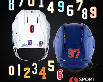 Custom Hockey Helmet Number Stickers - | Helmet Number Decals | Waterproof Stickers | Vinyl Stickers