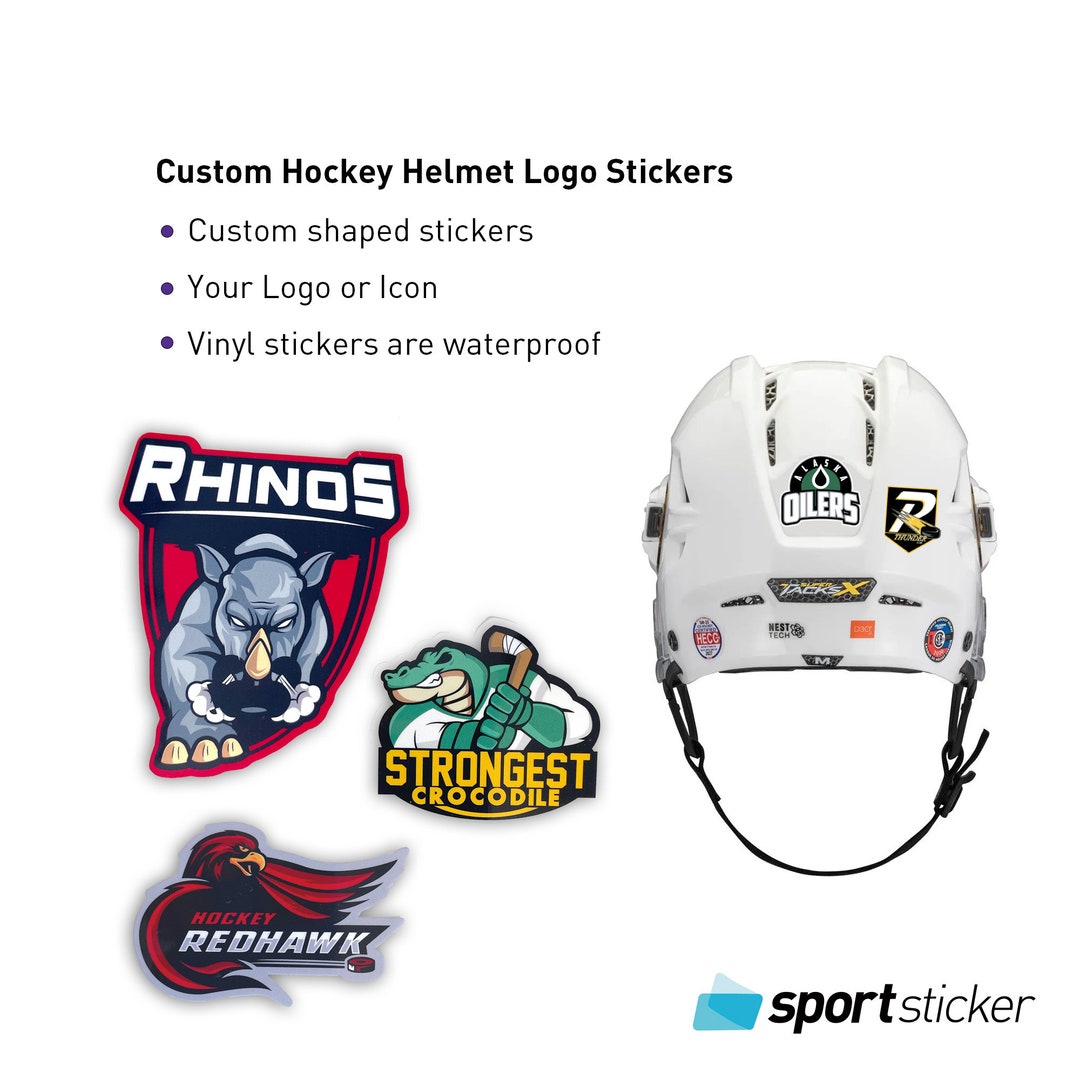 Custom Hockey Helmet Stickers Helmet Decals Waterproof Etsy