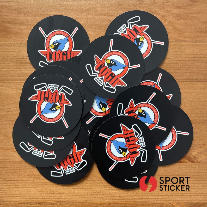 Custom Hockey Puck Stickers: Waterproof Vinyl Decals - Etsy