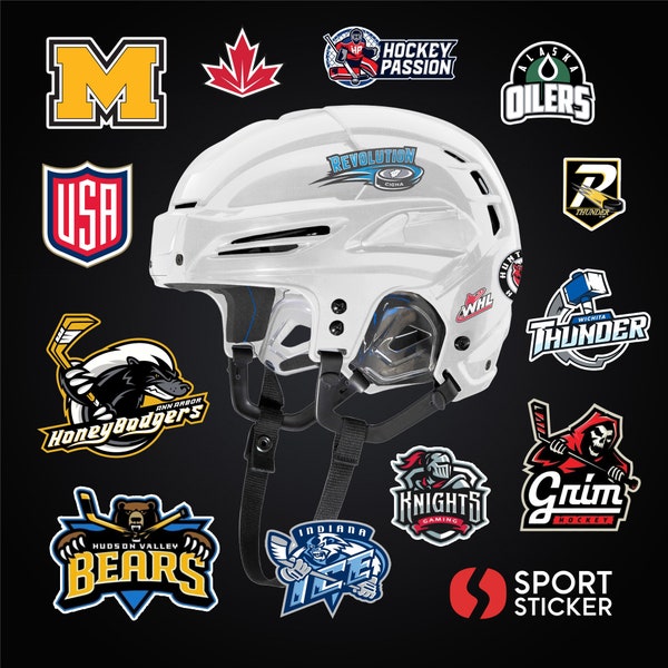 Custom Hockey Helmet Stickers - | Helmet Decals | Waterproof Stickers | Vinyl Stickers