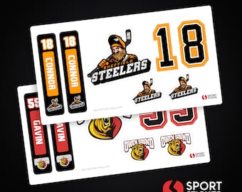 Personalized Team Hockey Stickers: Custom Waterproof Vinyl Pack