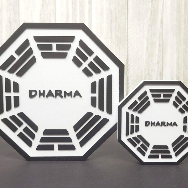 Lost Dharma Initiative Badge, Lost TV Show, Logo Shelf Display, Desk Art, Retro Logo Sign, Lost Fan Gift, 4 8 15 16 23 42, Smoke Monster