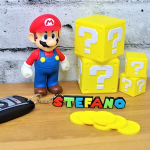 Custom Mario Keychain, Party Loot Bag, Super Mario Bros, Book Tag, Nintendo Mario Kart, Name Font Knapsack, Kids Smash Gaming Gift