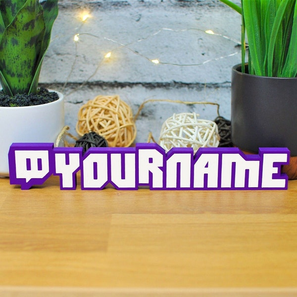 Custom Twitch Nameplate, Personalized Twitch Logo Username, Name plate, Streamer Gift, Gamer Gift