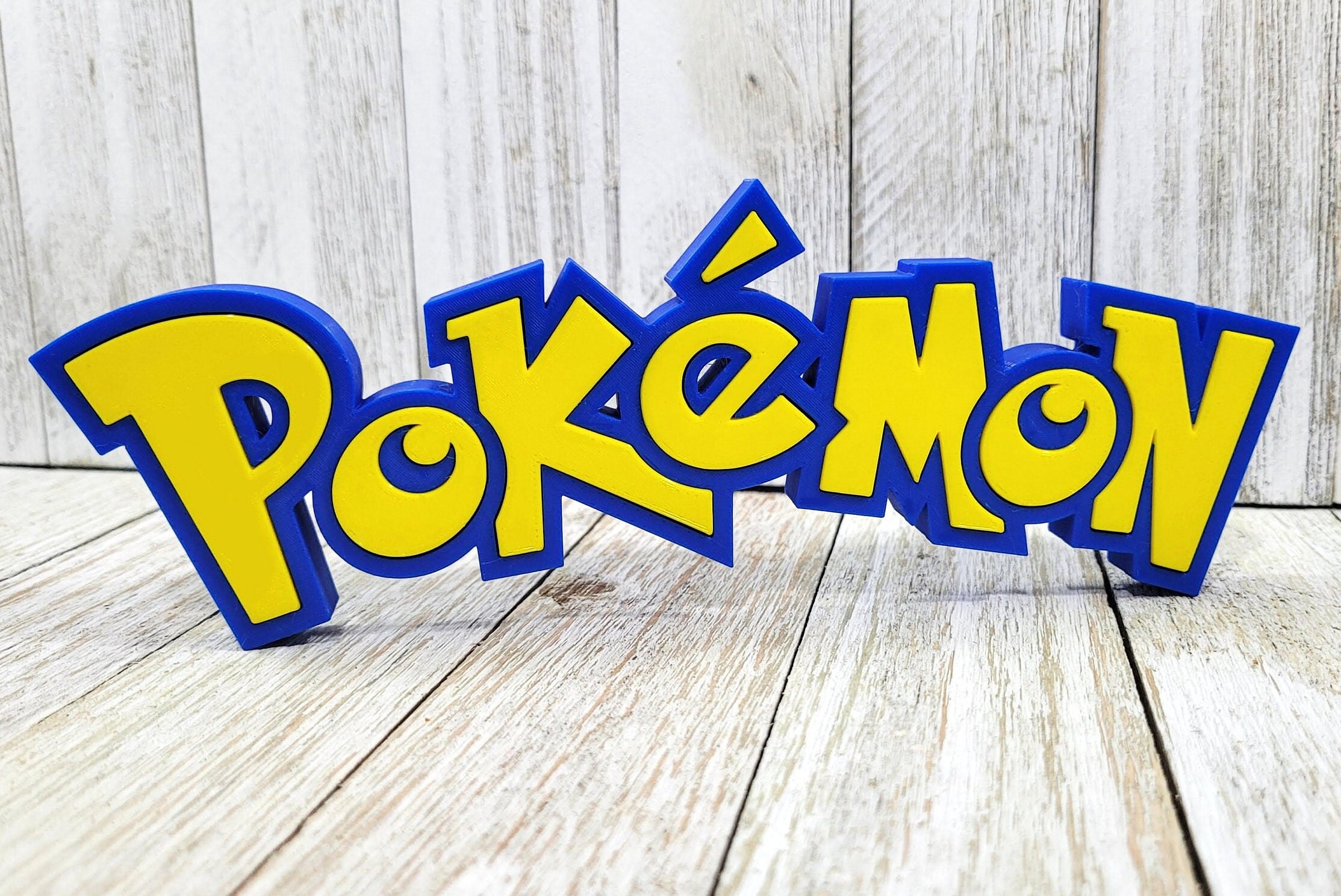 Pokemon Logo Wall Art 3D Logo Desk Decor Shelf Display Etsy Canada