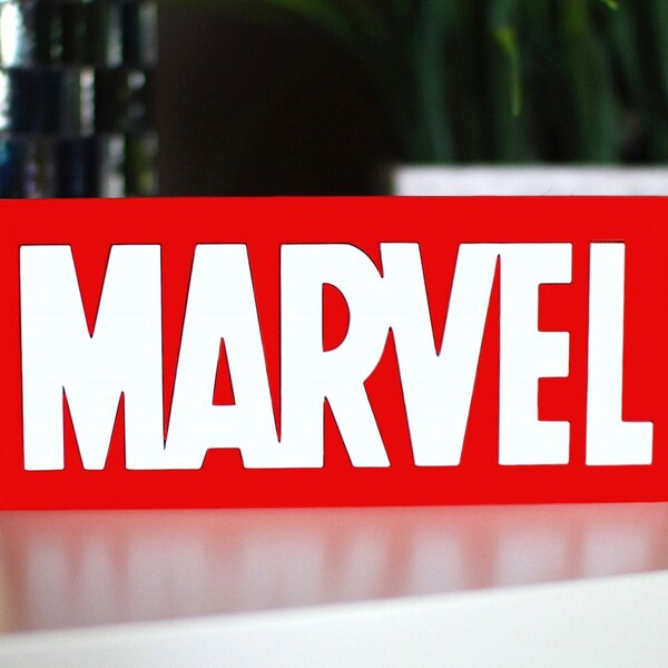 Marvel Studios Style Logo, 3D Logo, Desk Decor, Shelf Display, Room Decor, 3D Printed, Super Hero, Man Cave, Comics, Game Room, Movies