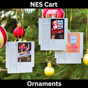NES Cart Ornaments, Christmas 2025 Game Case, First Merry Xmas Tree Decoration, Family Retro Cartridge, Nintendo Entertainment System, Gamer