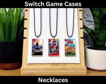 Switch Game Case Necklace, Nintendo Case Cover Art, Switch Handheld Gaming Pendant, 3D Jewelry Charm Accessory, Joy Con Dock Art Gamer Gift