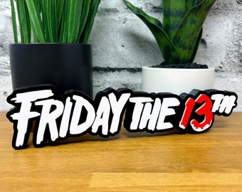 Friday the 13th Logo Sign, Horror Film Diorama, Retro Movie Display Art, Jason Voorhees Slasher, Scary 3D Memorabilia, Halloween Party Gift