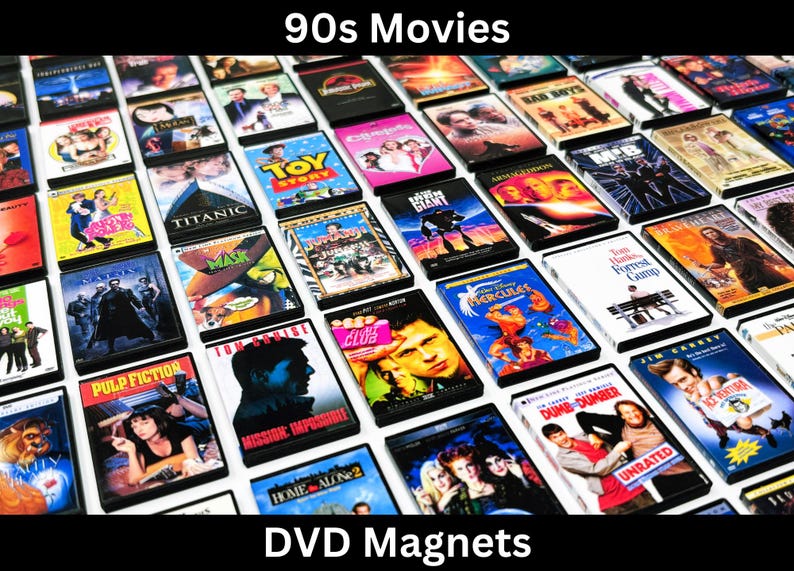 90s Movies – DVD Magnets (3 Sizes), Retro 1990s Film Classics, Vintage ...