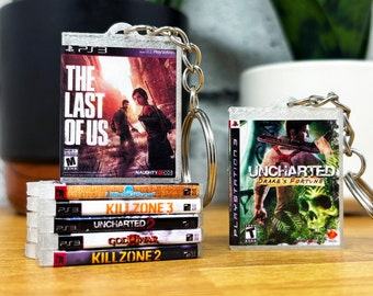 Mini PS3 Game Case Keychains, Miniature Case Cover Art, Retro Sony Playstation 3 Gaming, Knapsack Keyring, Birthday Party Filler, Gamer Gift