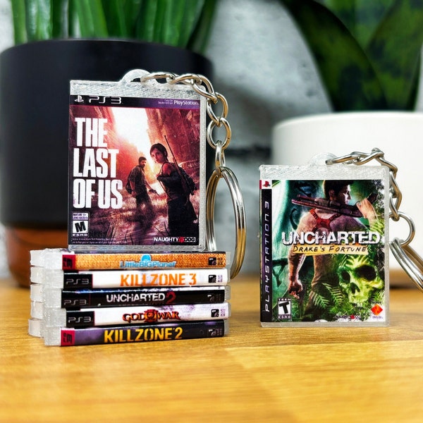 Mini PS3 Game Case Keychains, Miniature Case Cover Art, Retro Sony Playstation 3 Gaming, Knapsack Keyring, Birthday Party Filler, Gamer Gift