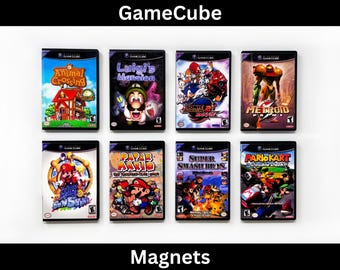 GameCube-gamemagneten (gemiddeld), Nintendo-hoesje hoeskunst, magnetisch koelkastdecor, Game Cube-gaming, retro koelkast, 3D GC Mario Gamer-cadeau