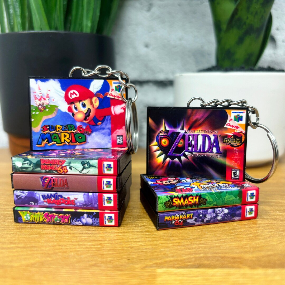 Miniature N64 Game Case Keychains, Nintendo Mini Case Cover Art, Retro