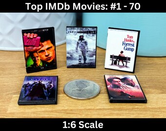 Dollhouse (1:6) Mini DVD Cases - Top IMDb Movies, #1-70 Miniature Film Cover Art, 3D Blockbuster Flick Diorama, Acclaimed Best Rated Cinema